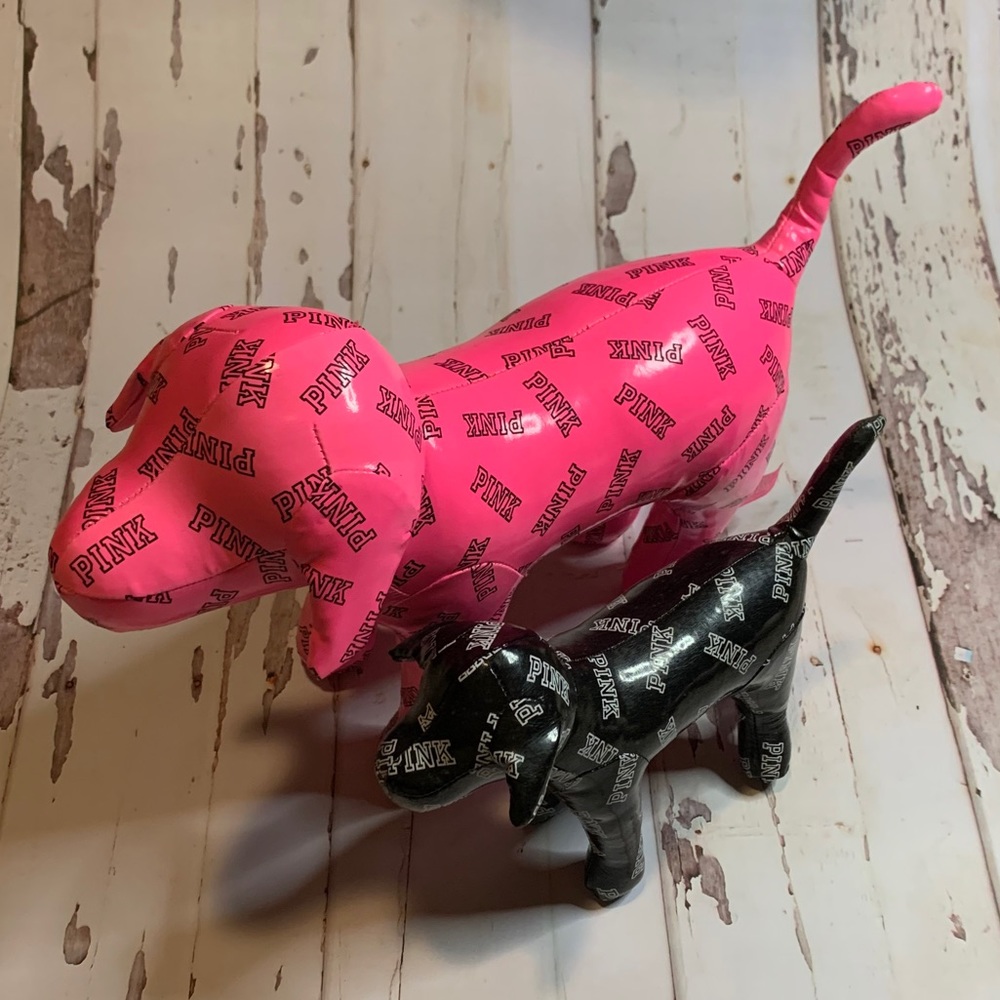 2 PINK by Victoria Secret Stuffed Vinyl Dogs